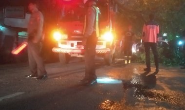 Respon-Cepat-Layanan-Hotline-110,-Polsek-Waru-Evakuasi-Pohon-Tumbang-di-Kedungrejo