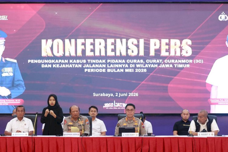 Polda Jatim Ungkap 320 Kasus 3C dan Kejahatan Jalanan Selama Mei 2026