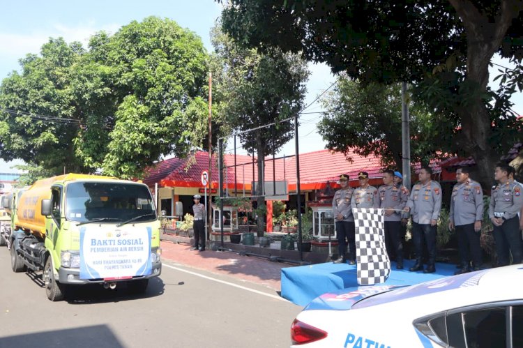 Polres Tuban Gelar Baksos Sambut Hari Bhayangkara ke 80, Droping 40 Ribu Liter Air Bersih di 3 Desa