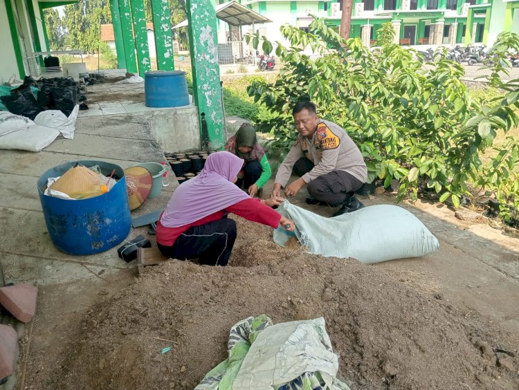 Dukung Ketahanan Pangan, Polsek Sidoarjo Kota Dampingi Petani Rawat Jagung